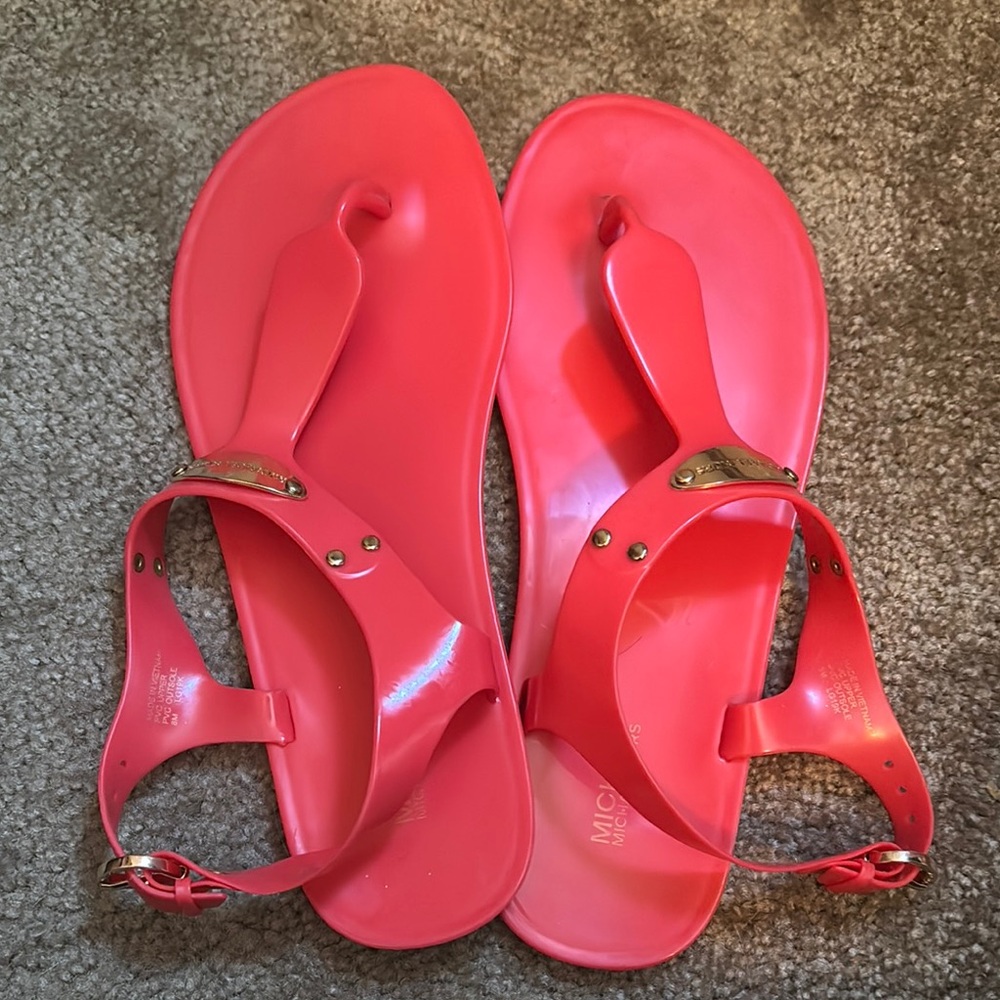 Michael Kors Pink Sandals with Ankle Straps